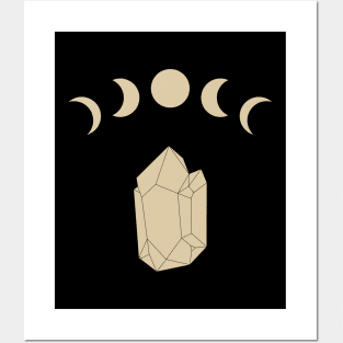 Moon Phases Crystal Quartz Posters and Art